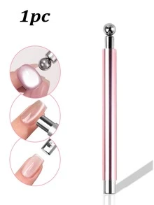 1 pieza Herramienta de arte de uñas de ojo de gato magnética 2 en 1, imán de ventosa de bola de acero para esmalte de gel de ojo de gato DIY - Multicolor - Ver 12