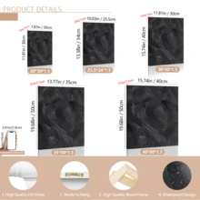 3pcs Modern Black And White Abstract Wall Art Posters - Contemporary Textured Canvas Paintings With Bold Lines And Silhouettes, Minimalist Decor, Plaster Art, Framed Or Unframed, Suitable For Room Decoration, Home Decor, College Dorm, Apartment, Hotel, Living Room, Bedroom, Bathroom And Office Wall Decoration, Gift - A - View 9