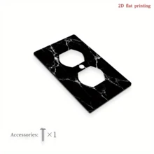 1pc Marble Texture Panel Cover, Suitable For Single/Double Gang Switch And Toggle Plate - Elegant Black Marble Color, Easy Installation, No Wiring Required, Marble Texture Wall Panel For Home, Bathroom, Office Decor (1pc), 2D Flat Style - Multicolor - View 10