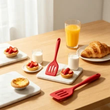 8.27-Inch Mini Silicone Slotted Spatula, Heat Resistant Non-Stick Pancake Egg Frying Cooking Tool, 4 Colors 1/2 Pcs Set - Multicolor - View 5