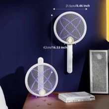 電動蚊拍 2 合 1 UV 誘蚊燈，USB 充電式電蚊拍，室內/戶外通用，500mAh - 顏色隨機(紫光誘蚊款) - 查看 10