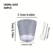 20 piezas Tazas de postre, Tazas de degustación, Tazas de pastel, Tazas de mousse, Suministros reutilizables para fiestas y vajilla de restaurante - transparente - Ver 11