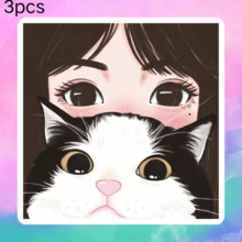 Girl And Cat, Cute And Healing, Suitable For Expressing Love For Cats Vinyl Sticker - Durable Smooth Surface, Self-Adhesive Bumper Sticker, Suitable For Cars, Windows, Laptops, Trucks, Water Bottles - Multi-Purpose Durable Design, Car Sticker - Vinyl - View 10