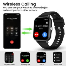 2026 戶外運動智慧手錶，支援無線通話、多種運動模式追蹤、USB 充電、矽膠錶帶，相容 iOS 與 Android 智慧型手機；適合各種場合與慶祝活動的理想禮物 - 彩色 - 查看 3