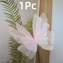 1/5件 50cm 絲綢仿真蝴蝶，3D雙層網翼設計，彩虹歐根紗與珍珠蝴蝶裝飾，適合生日派對裝飾、婚禮裝飾，大尺寸網格仿真蝴蝶，商店櫥窗展示 - 彩色 - 查看 19