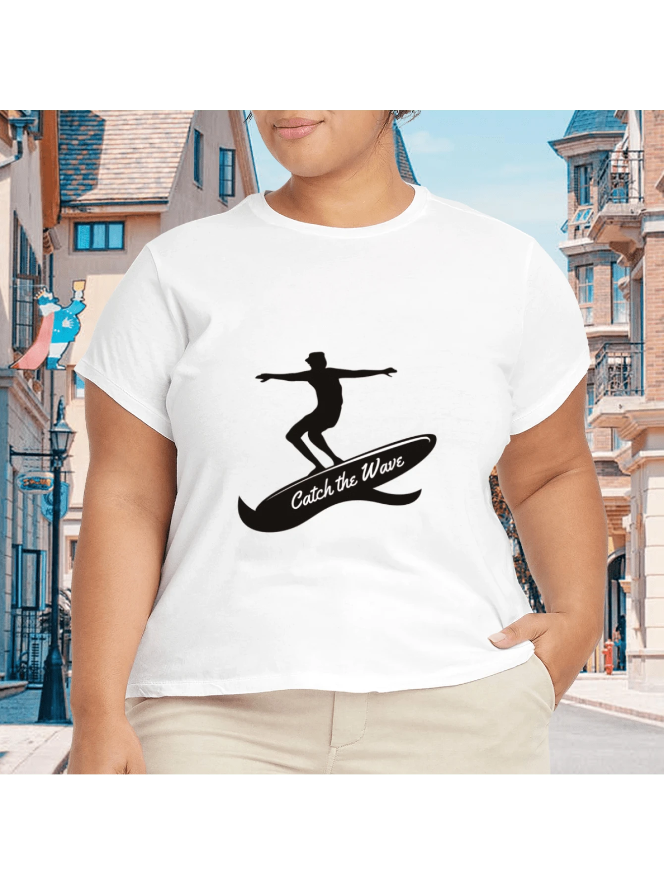 2026 Camiseta unisex de algodón casual de verano, estampada diseño playero surf atardecer, ropa de vacaciones, colores blanco y negro, tallas extras disponibles - Blanco - Ver 1