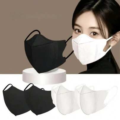 10 Piezas / 200 Piezas Máscaras desechables de verano de alta calidad, estilo de moda para mujeres, tamaño pequeño tridimensional en blanco. Las máscaras blancas están hechas de materiales sin manchas y sin olor. Las máscaras negras se han teñido y pueden tener un ligero olor, lo cual es un fenómeno normal. Se pueden secar y ventilar antes de su uso.