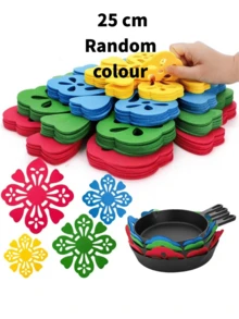 1 Pack Multicolor Flower Felt Pot Separators, 2mm Thick Anti-Scratch Pan Protector Pads, Heat Resistant Non Slip Felt Coasters, Reusable Cookware Divider For Stacking Pots Bowls Pans, Kitchen Storage Protection - Multicolor - View 16
