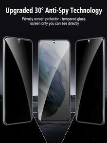 3片裝防偷窺鋼化玻璃膜 9H硬度手機螢幕保護貼，相容 iPhone 17 16 Pro Max / 相容 Galaxy S26 A57 / 相容 15T Poco X6 X7 X5 / 相容 Redmi 14C 13C Note 13 14 4G 5G Pro Metro，隱私保護 全螢幕覆蓋 防爆 防刮 防偷窺保護膜，不支援指紋辨識 - 無色 - 查看 6