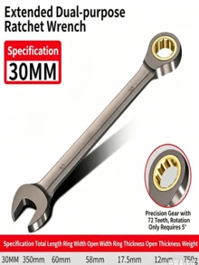 Cờ lê kết hợp có tay quay dài 6/32mm, 72 răng, góc xoay 5°, cờ lê đa năng đầu mở/đầu hộp, thép CR-V. - cờ lê - Xem 22