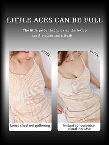 1pc Reusable Silicone Front Closure Bra, Breathable And Skin-Friendly Cup, Suitable For A-D Cup, Deep V Backless Dress - Apricot - View 5