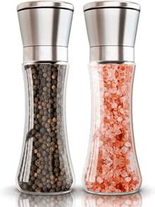 2x Pepper And Salt Grinder Set Mill Adjustable Stainless Steel Shaker Coarse NEW - Default - View 1