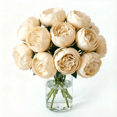 1/2/5Pcs Real Touch Peony Silk Flowers Bouquet - 8cm Large Bloom Vintage Fake Flower Arrangement For Wedding Bridal Bouquet Home Table Centerpiece Decor Dining Table, Office, DIY Wedding Party Centerpiece Decor, Mother's Day Gift