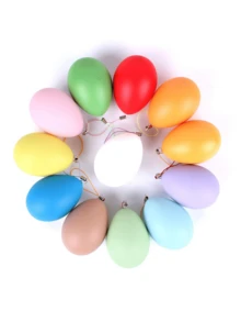 DIY Easter Egg Crafts, Realistic Hand-Painted On Plastic Eggshells, Spherical Graffiti Painting, Comes With Paintbrushes And Paints. - A - View 5
