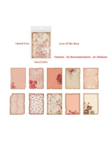 30pcs Scrapbooking Paper, Handmade Diary DIY Decoration Collage Material - MultiWarna - View 12