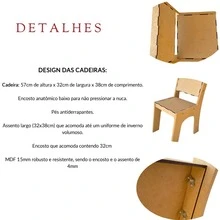 Mesa Infantil Para Uso Intenso Mdf + 2 Cadeiras, Conjunto Super Resistente Para Crianças Ativas, Móvel Para Estudos - Marrom - Visão 8