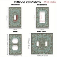 1 pieza Cubierta decorativa de enchufe con patrón floral 2D, placa de interruptor de luz única, económica y fácil de limpiar, adecuada para la decoración del hogar y la oficina, diseño plano 2D - multicolor - Ver 2