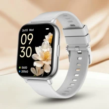 Reloj inteligente unisex con llamadas inalámbricas y alertas de mensajes, podómetro, seguimiento de calorías y distancia, modos deportivos múltiples, control de música, cámara remota, alarma, caja de metal y correa de silicona, batería de 180mAh, carga USB, reloj inteligente multifuncional para teléfonos inteligentes, regalo para vacaciones - Multicolor - Ver 7