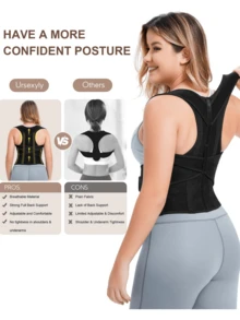 1pc Unisex Back Support Belt - Comfortable, Breathable With Shoulder Opening Design, Effectively Improves Posture. Specifically Designed For Women, Back Support Belt To Help Improve Women's Posture, Plus Size, Posture Belt, Back Posture Corrector, Back Straightener, Hunchback Prevention, Spinal Alignment, Adjustable Fit, Ergonomic Design - Multicolor - View 4