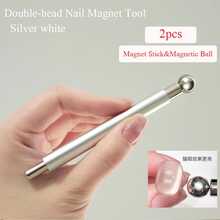 1pc Upgraded Cat Eye Nail Gel With Glass Bead Magnet, Pink/Silver/Green/Rose Gold Cat Eye Magnetic Nail Polish With Dual-Ended Magnetic Wand, Strong Magnetic Absorption, Multi-Functional Nail Art Design Tool - Multicolor - View 15