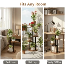 3-Tier Corner Plant Stand Indoor Home, Triangle Space Saving Design, No Tools Quick Assembly, For Living Room Balcony Garden - View 7