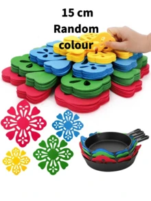 1 Pack Multicolor Flower Felt Pot Separators, 2mm Thick Anti-Scratch Pan Protector Pads, Heat Resistant Non Slip Felt Coasters, Reusable Cookware Divider For Stacking Pots Bowls Pans, Kitchen Storage Protection - Multicolor - View 11