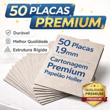POWER FILM Papelão Holler Paraná Cinza A5+ 1,9mm Kit 50 Placas Para Encadernação Cartonagem Scrapbook Artesanato - Tamanho Único - Visão 1