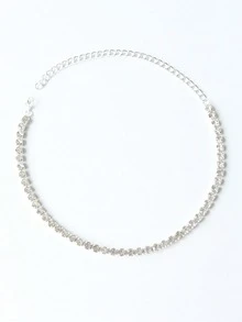 1pc Elegant Women's Choker Necklace, Neck Decor For Formal Occasions, Parties And Daily Wear - Silver - View 3