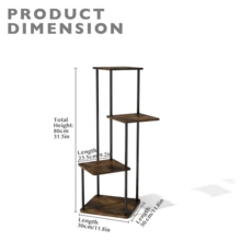 4-Tier Corner Plant Stand Indoor Home, Triangle Space Saving Design, No Tools Quick Assembly, For Living Room Balcony Bedroom Potted Display - View 6