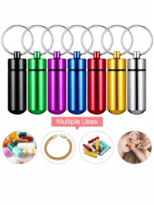 1 pieza Contenedor de pastillas portátil dividido - Contenedor de almacenamiento de medicamentos portátil mini para viajes, estuche de pastillas de viaje con sellado fuerte, organizador de pastillas compacto y duradero, diseño de forma simple, ideal para uso diario, colores surtidos disponibles para llevar, artículos esenciales de viaje - Multicolor - Ver 2
