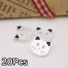 10/20個 12mm 可愛粉色耳貓卡通動物鈕扣，適用於開襟衫、手工藝品、裝飾鈕扣 - A - 查看 17