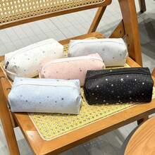 可爱波点铅笔盒，时尚黑白波点图案笔袋，大容量文具包，适合少女和学生，返校季必备（随机拉链） - 筆袋 - 查看 10