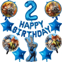 1/23pcs Rabbit Shaped Foil Balloons, 1-9 Blue Number Foil Balloons, Happy Birthday Letter Banners, Birthday Party Decoration Balloon Set - Multicolor - View 14