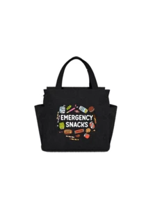 1/2pcs/Set Thermal Bag, Insulated Bag With The Snack Pattern Paired With A Black Cutlery Storage Bag, A Double Pocket Lunch Box Bag, Large Capacity, Student Meal Insulated Refrigerated Bag, Portable Travel Picnic Bag, Office School Lunch Bag Insulated Lunch Box, Work Lunch Box, Work Office Holiday Lunch Box, And Multi-Functional Camping School Lunch Box For Both Men And Women(Four Colors To Choose From) - Multicolor - View 21