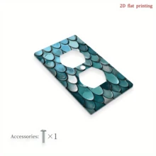 1pc Turquoise Blue & Turquoise Green Mermaid Scale Ceramic Light Switch Plate Cover - Glossy Shimmering Scales, Single/Double Outlet Cover, Easy Clip/Adhesive Installation, Suitable For Kitchen, Bathroom, Nautical & Ocean Themed (Mermaid, 2D Flat) - Multicolor - View 9