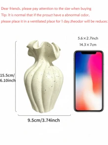 哑光乳白色雕塑花瓶，现代装饰落地/桌面花瓶，简约北欧风格家居装饰，优雅适用于客厅、餐桌、婚礼和圣诞节中心摆设，礼品之选，闺蜜礼物，女士冬季礼物 - C - 查看 10