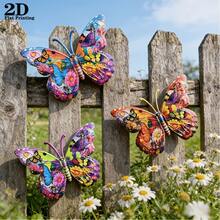 Conjunto de 3 Borboletas Decorativas de Parede em Acrílico 2D - Novos Enfeites para Pendurar, Decoração para Ambientes Internos e Externos, Jardim, Casa de Campo e Sala de Estar - Presente Ideal para Amantes de Insetos e da Natureza - Sem Necessidade de Eletricidade, Fácil Instalação, Autoadesivo - Multicolorido - Ver 2