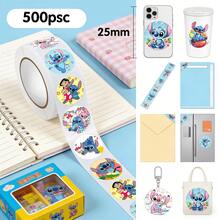 500 miếng/cuộn Hình dán hoạt hình Stitch và Thiên thần, Đồ chơi trẻ em, Nhãn trang trí sổ lưu niệm, Cuộn hình dán Stitch, 500 hình dán tròn, Hình dán hoạt hình 25mm, Hình dán Lilo & Stitch, Hình dán Stitch & Thiên thần dễ thương, Nhãn tự dính, Hình dán khen thưởng trẻ em, Đồ dùng cho giáo viên trong lớp học, Quà tặng tiệc tùng, Trang trí tiệc sinh nhật, Hình dán chai nước và sổ tay, Hình dán vinyl chống thấm nước, Đồ thủ công DIY sổ lưu niệm, Hình dán sổ kế hoạch và nhật ký - Nhiều màu - Xem 2