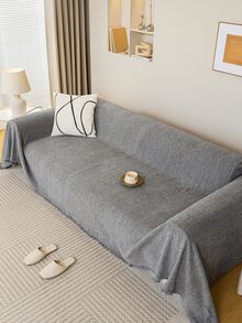 1pc All-Season Universal Sofa Cover Suitable For Single, Double, Three And Four Seater Sofas, Machine Washable, Modern Home Decor Design - Grey - View 9