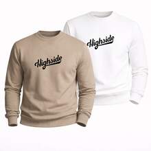 SET OF 2 HIGH NECK CREW NECK SWEATSHIRTS, STREETWEAR STYLE, PREMIUM EVERYDAY WINTER CLOTHING - BLACK aND BROWN - View 11