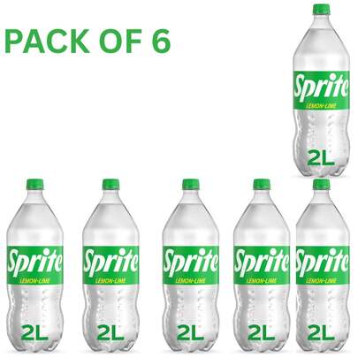  Sprite Lemon-Lime Soda Drink, Refreshing Soft Drink Bottles 2L (Pack Of 6)