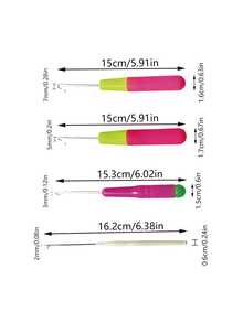4pcs Crochet Hook Set - 2/3/5/7mm Hair Crochet Hooks With Non-Slip Handle, Suitable For DIY Hair Braiding, Twist Braids, Synthetic Dreadlocks And Wig Making, Complete Tool Kit For Hair Enthusiasts - Tongue Crochet - View 8