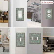 1 pieza Cubierta decorativa de enchufe con patrón floral 2D, placa de interruptor de luz única, económica y fácil de limpiar, adecuada para la decoración del hogar y la oficina, diseño plano 2D - multicolor - Ver 3