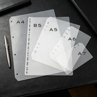 6pcs A4/A5/A6/A7/B5 Transparent Frosted Loose-Leaf Binder Inserts, Seal Book Covers, Sticker Backings, Sticker Books, Cultural Stamp Pages, Stamp Album Refill Pages, 3D Sticker Book Sticker Boards, Stationery Supplies For Sticker Book Making, Book Covers