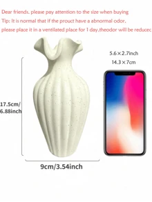 哑光乳白色雕塑花瓶，现代装饰落地/桌面花瓶，简约北欧风格家居装饰，优雅适用于客厅、餐桌、婚礼和圣诞节中心摆设，礼品之选，闺蜜礼物，女士冬季礼物 - C - 查看 12