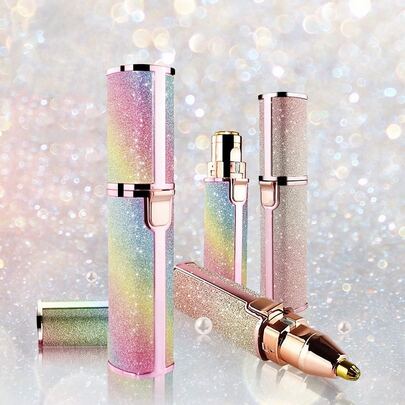 SEAGO 女士专用眉毛修剪器，二合一面部剃毛器和眉刀，内置LED灯，可充电无痛电动脱毛器，适用于去除面部绒毛、细小毛发、上唇和下巴，便携式修容工具