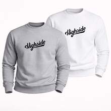 2-Pack Club Crew Neck Sweatshirts, Sweater Style, Streetwear Premium Outerwear For Everyday Wear In Winter - 黑與藍 - 查看 6