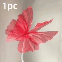 1/5件 50cm 絲綢仿真蝴蝶，3D雙層網翼設計，彩虹歐根紗與珍珠蝴蝶裝飾，適合生日派對裝飾、婚禮裝飾，大尺寸網格仿真蝴蝶，商店櫥窗展示 - 彩色 - 查看 18