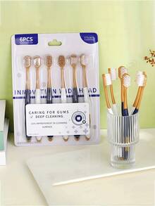 18 piezas de cepillos de dientes de cerdas suaves de cabeza ancha, adecuados para uso familiar, producto ideal - Multicolor - Ver 5