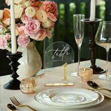 10-Piece Transparent Acrylic Wedding Table Number, Self-Standing Modern Arched Sign For Reception Seating, Anniversaries And Bridal Parties, Elegant Wedding Decoration. - 11-20 - View 4